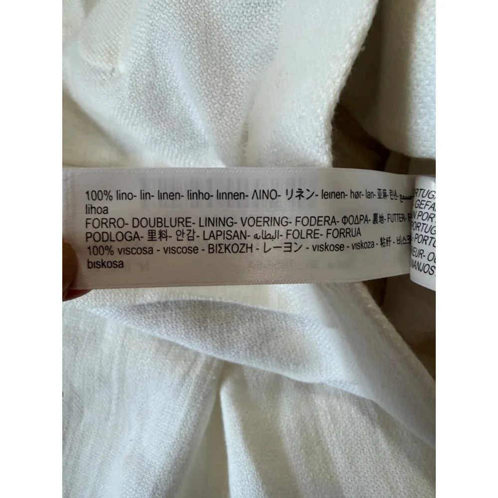 NWT Women's Massimo Dutti White Linen Trousers Size 4 - Picture 7 of 13